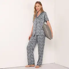 undefined - Pijama en satín Para Mujer Manga corta Stefano Cocci
