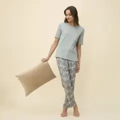 BLU - Pijama completa con pantalón para Mujer Manga corta