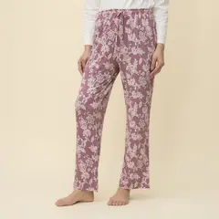 BLU - Pantalón de pijama para Mujer Largo de Algodón