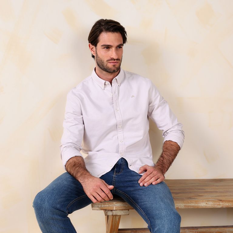 Camisa Hombre Manga larga Slim de Algodón Cascais.