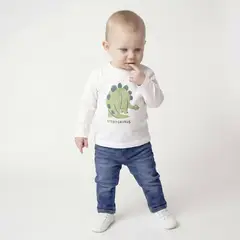YAMP - Camiseta manga larga para Bebé niño con Estampado de Algodón