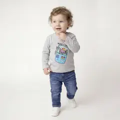 YAMP - Camiseta manga larga para Bebé niño con Estampado de Algodón