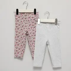 YAMP - Leggings Para Bebé niña Pack de 2 unidades de Algodón
