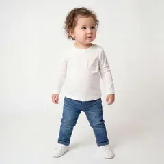 YAMP - Camiseta manga larga para Bebé niña de Algodón