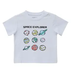 YAMP - Camiseta manga corta para Bebé niño con Estampado de Algodón