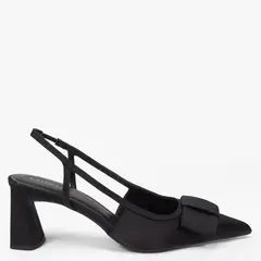 BASEMENT - Tacones Para Mujer Negro con tacón Cuadrado Bow