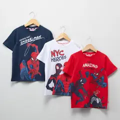 SPIDERMAN - Camiseta para Niño Pack de 3 unidades Manga corta de Algodón Spider-man