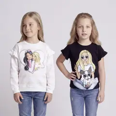 BARBIE - Saco para Niña 2 piezas Estampado de Algodón