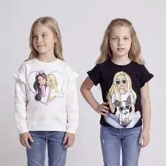 BARBIE - Saco para Niña 2 piezas Estampado de Algodón