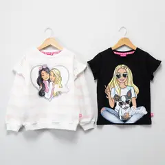 BARBIE - Saco para Niña 2 piezas Estampado de Algodón