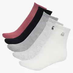 BENETTON - Pack de 5 Calcetines casuales para Mujer Tobilleras