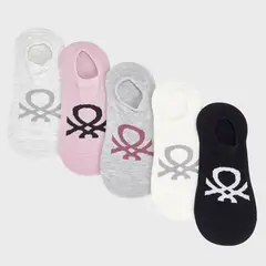 BENETTON - Pack de 5 Calcetines casuales para Mujer Tobilleras