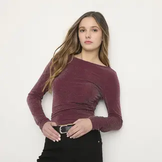 SYBILLA - Blusa Mujer Brillante Manga larga