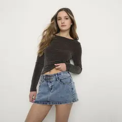 SYBILLA - Blusa Mujer Brillante Manga larga