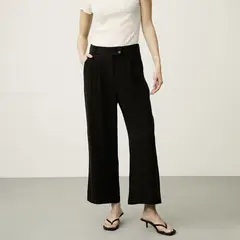 BASEMENT - Pantalón Wide leg Mujer Tiro medio