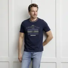 LA MARTINA - Camiseta Hombre Manga corta con Estampado de Algodón