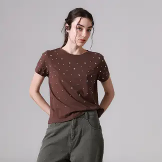 DENIMLAB - Camiseta Mujer Manga Corta De Algodón