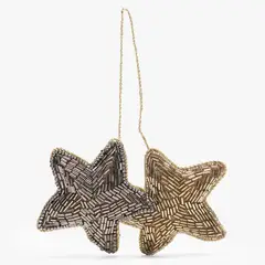BASEMENT HOME - Adorno de Árbol Navidad Doble Estrella 14 cm