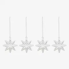MICA - Set de 4 Adornos Colgante de Estrella para Árbol Navideño