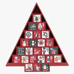 MICA - Calendario Adviento Navideño Madera 32x35cm