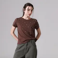DENIMLAB - Camiseta Mujer Manga Corta De Algodón