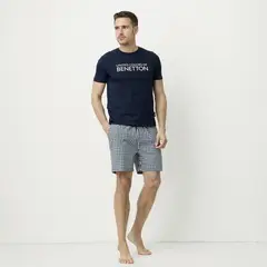 BENETTON - Pijama Hombre Manga corta Con Logo de Algodón