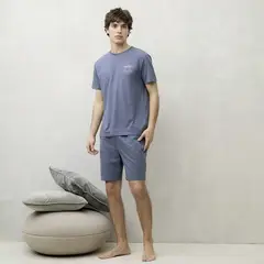 BEARCLIFF - Pijama Hombre Manga corta Con Logo de Algodón