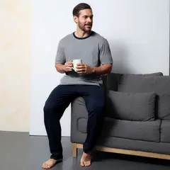 BENETTON - Pijama Hombre Larga de Algodón