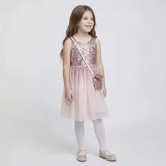 YAMP - Vestido para Niña de Lentejuelas Corto