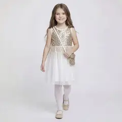 YAMP - Vestido para Niña de Lentejuelas Corto