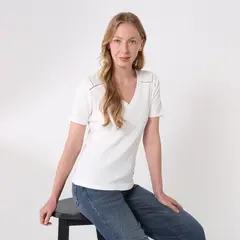 NEWPORT - Blusa Mujer Manga corta de Algodón