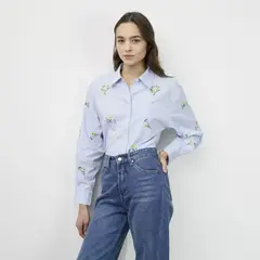BASEMENT - Camisa Mujer Estampado Manga larga de Algodón