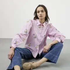 BASEMENT - Camisa Mujer Manga larga de Algodón