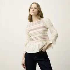 BASEMENT - Blusa Mujer Manga Larga de Algodón
