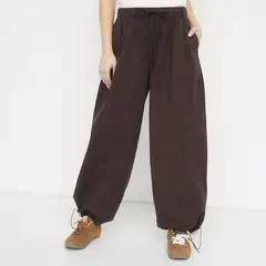 SYBILLA - Pantalón Balloon Mujer Tiro medio de Algodón
