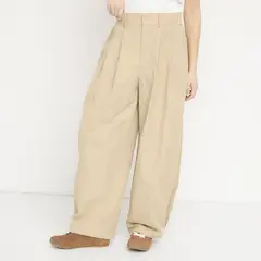 SYBILLA - Pantalón Balloon Mujer Tiro medio de Algodón