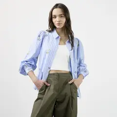 BASEMENT - Camisa Mujer Manga larga de Algodón