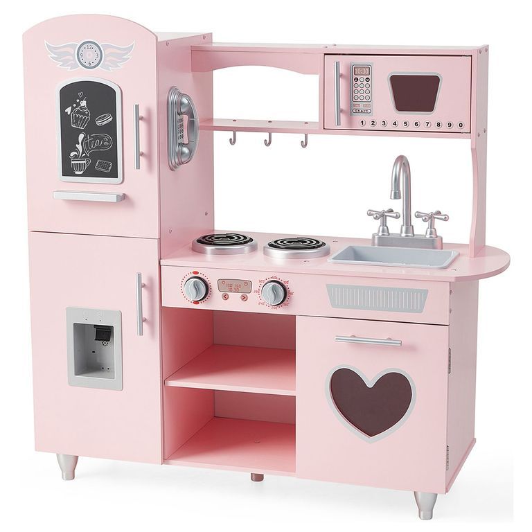 SCOOP Cocinita para ñinos de Madera color rosa