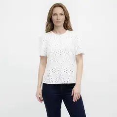 NEWPORT - Blusa Mujer con Ojalillo Manga corta de Algodón