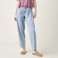 UNIVERSITY CLUB - Jean Balloon Mujer Tiro medio Denim de Algodón