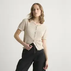 BASEMENT - Cardigan Mujer Tejido de Algodón
