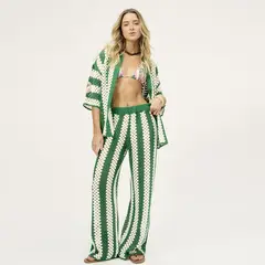 AGUA BENDITA PARA FALABELLA - Pantalón Wide leg Mujer Tiro Medio de Algodón