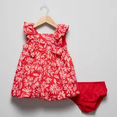 YAMP - Vestido para Bebé niña Corto Casual con Estampado de Algodón