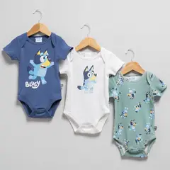 BLUEY - Bodies para Bebé niño pack de 3 unidades de Algodón