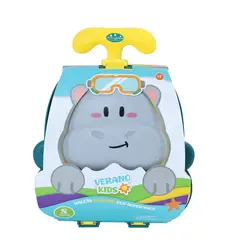 KIDS N PLAY - Juego de maletas Hippo Beach - Gris - 8 piezas