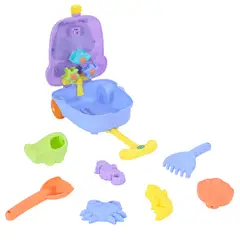 KIDS N PLAY - Juego de maletas Hippo Beach - Morado - 8 piezas