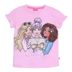 BARBIE - Camiseta para Niña con Estampado Manga corta de Algodón