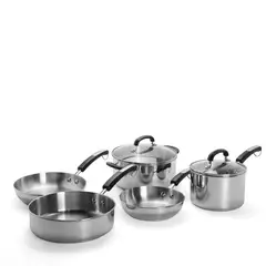 FARBERWARE - Juego de Ollas Farber Brilliance Inox Acero Inoxidable 7 Piezas