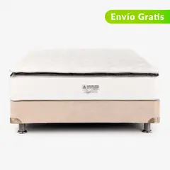 AMERICANA DE COLCHONES - Colchón con Base Cama Sencillo Firmeza Media Ortopédico Resortado con Pillow Non Flip 100 x 190 cm + Almohada - 0% Interés a 3, 6 o 12 Cuotas Pagando con tu CMR Banco Falabella