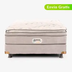 AMERICANA DE COLCHONES - Colchón con Base Cama Doble Firme Ortopédico Resortado con Pillow Non Flip 140 x 190 cm - 0% Interés a 3, 6 o 12 Cuotas Pagando con tu CMR Banco Falabella